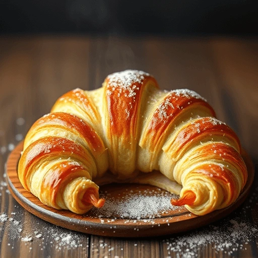 "Proofing shaped croissants on trays in a humid environment at 26°C (79°F)."