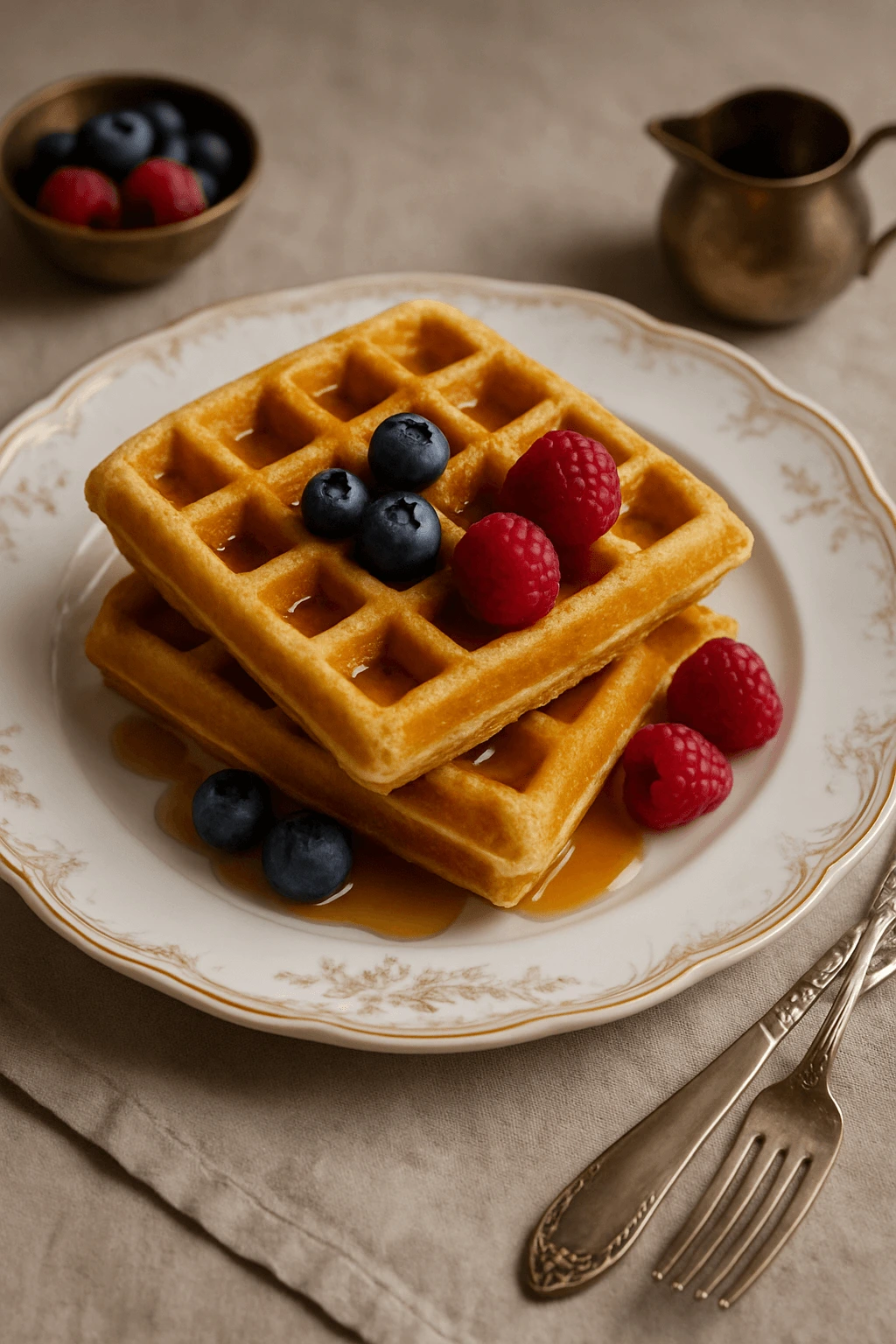 Perfectly golden, crispy waffles with pro chef tips for achieving waffle perfection at home.